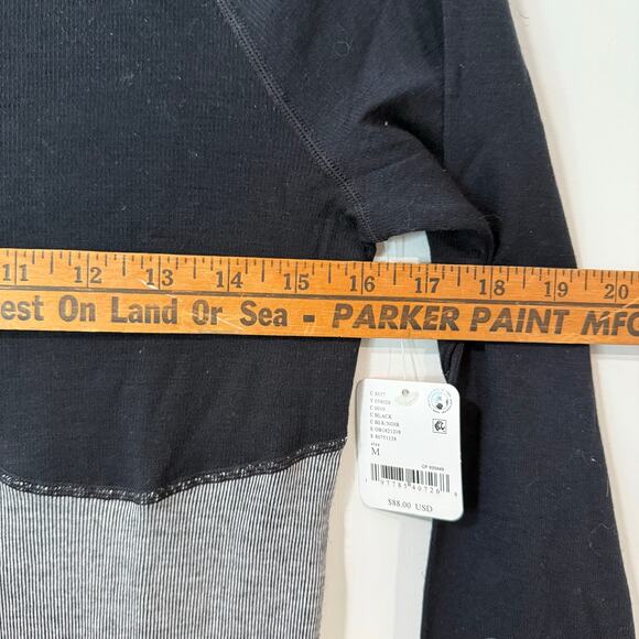 Free People Movement Moonlight Base Layer Wool Blend Black Gray NEW Medium - Picture 7 of 7